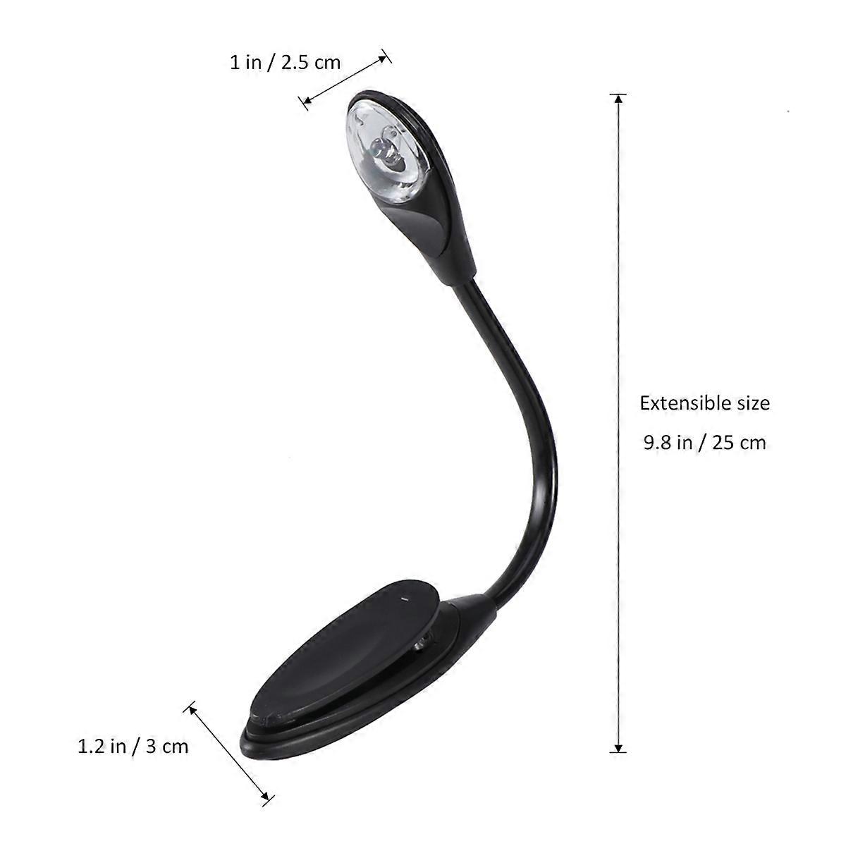 Booklight Mini LED Clip Portable Reading Light Lamp Black