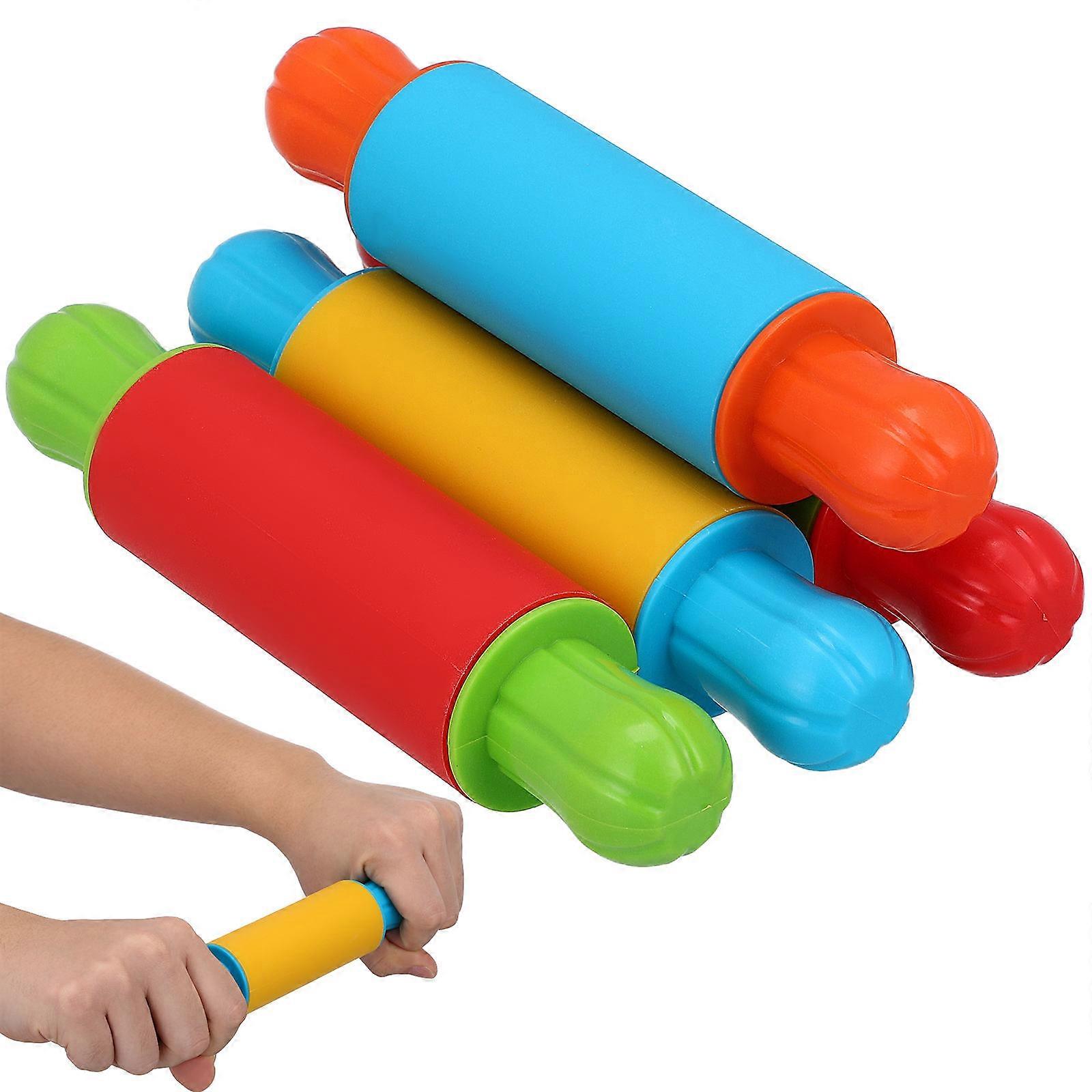 Clay Texture Modeling Roller Plasticine Roller Supplies Classroom Learning 18.00X4.00X4.00Cm 4Pcs