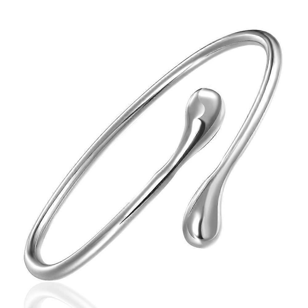Romantic Brass Bangles For Women Silver color Plated 65mm