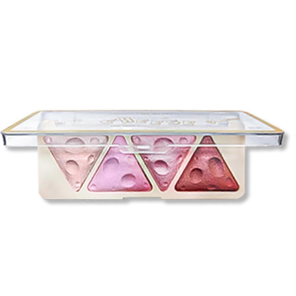 Face Blush Palette Waterproof Sweatproof Multiuse Pearlescent Highlighter Eyeshadow (#Blusher 02)