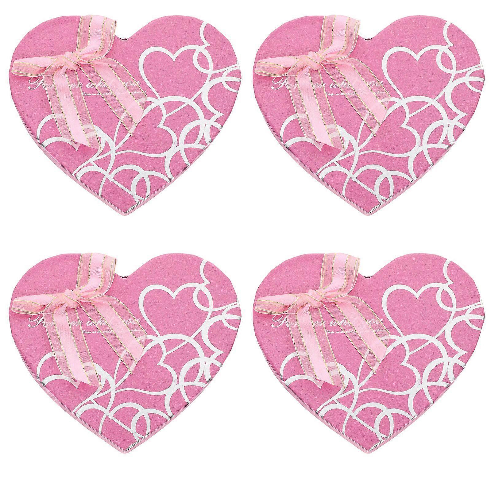 4 Pcs Valentine's Day Heart-shaped Chocolate Boxes Creative Gift Packing Boxes