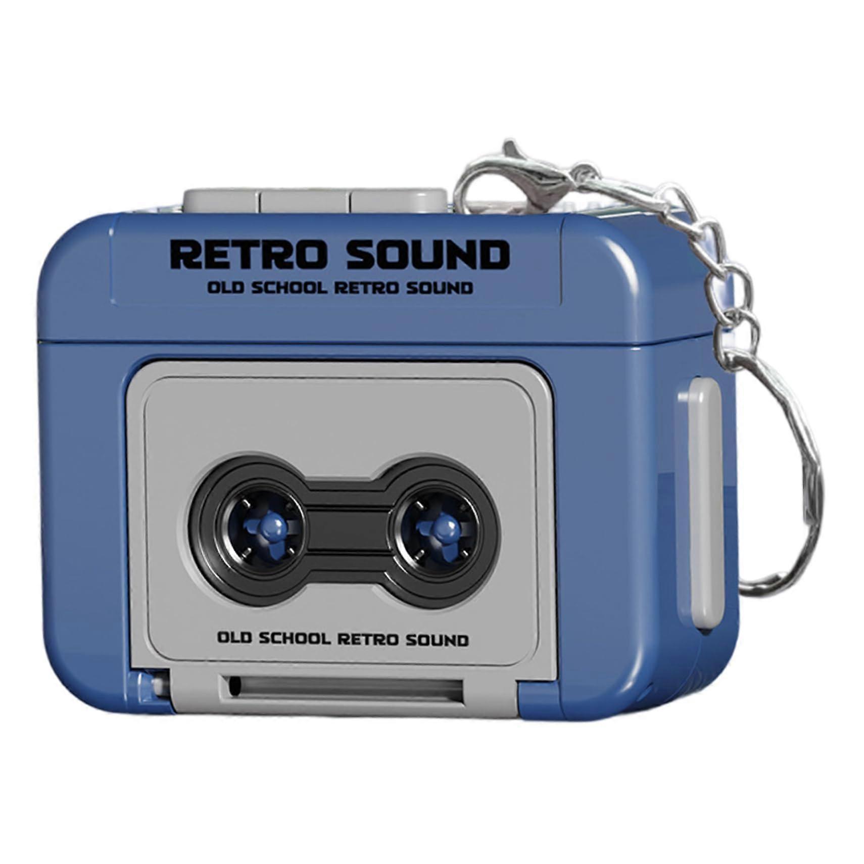 Mini Tape Recorder Keychain with Quick Record Playback, Retro Cassette Player for Voice Notes