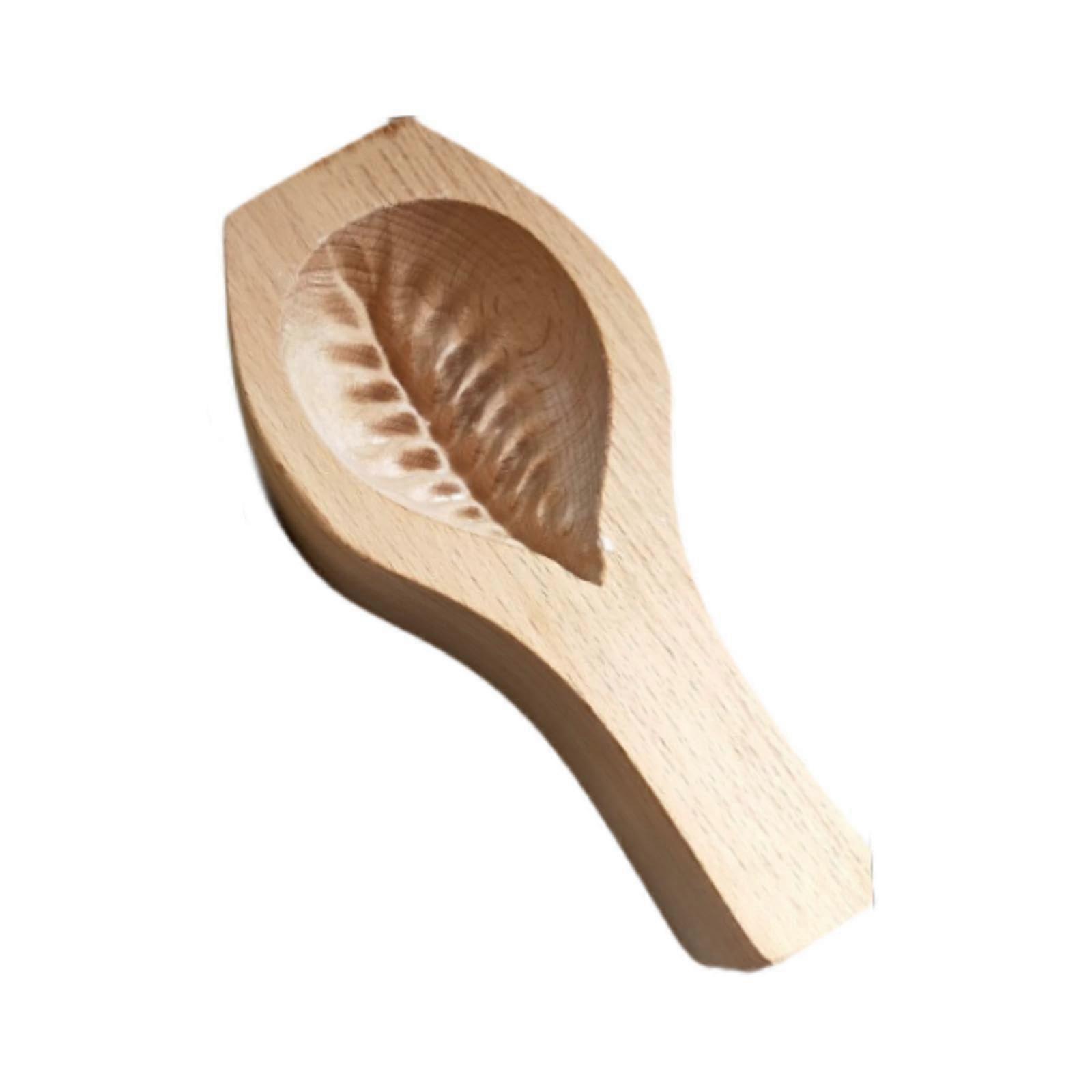Maamoul Cookie Stamp Wooden Cookie Press with Beautiful Leaf Pattern for Middle Eastern Baking