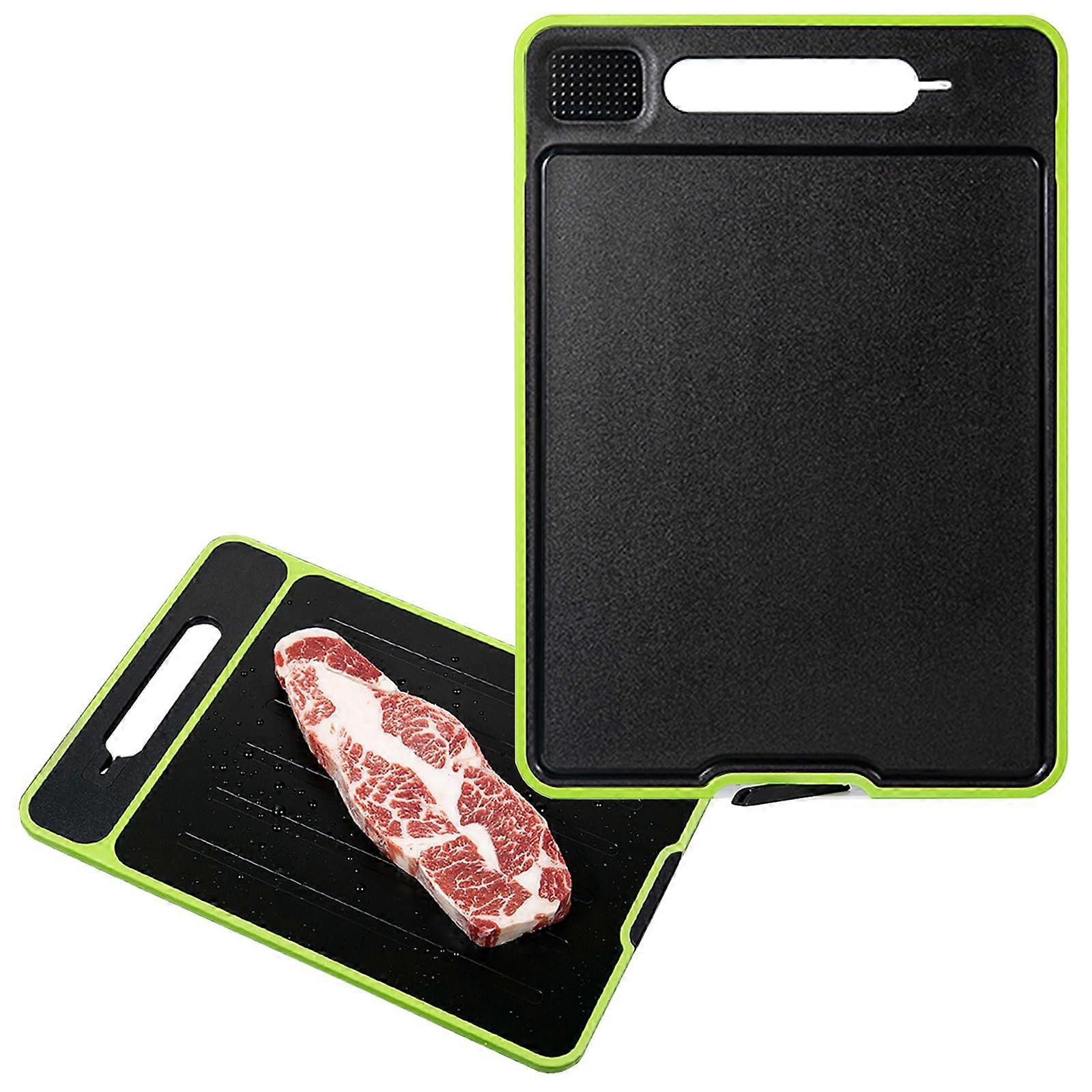 4in1 Defrosting Cutting Board with Knife Sharpener, DoubleSided Meat Thawing Tray for Kitchen