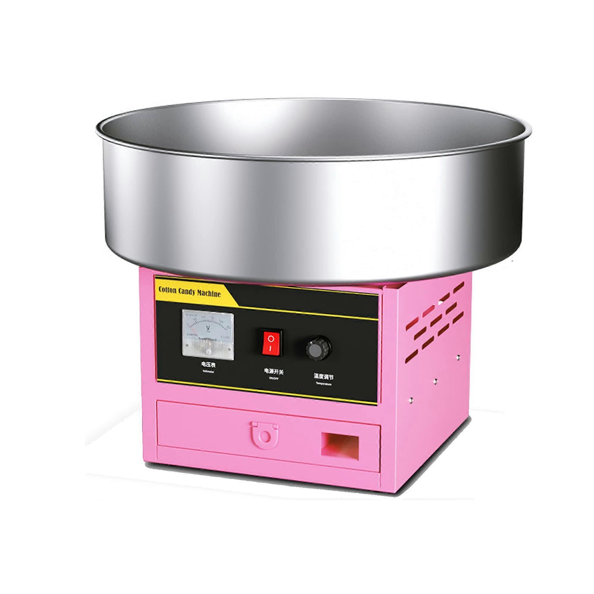 1200W Commercial Cotton Candy Machine with Adjustable Temperature Control and Full Accessories Pink