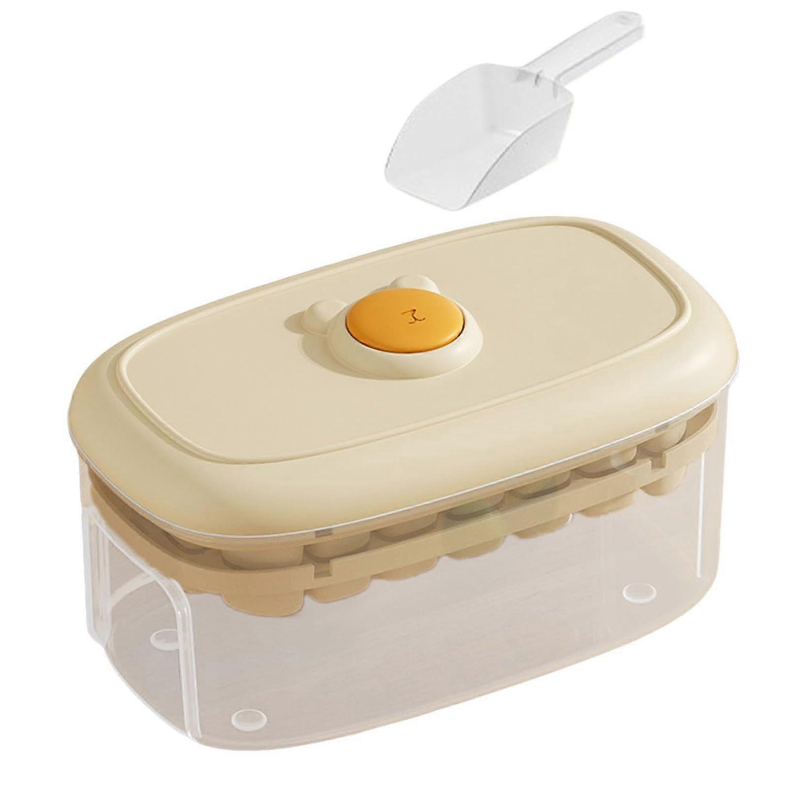 Ice Cube Tray Easy Release Double Layer 56 Cubes Stackable Maker with Leak Proof Lid for Cocktails