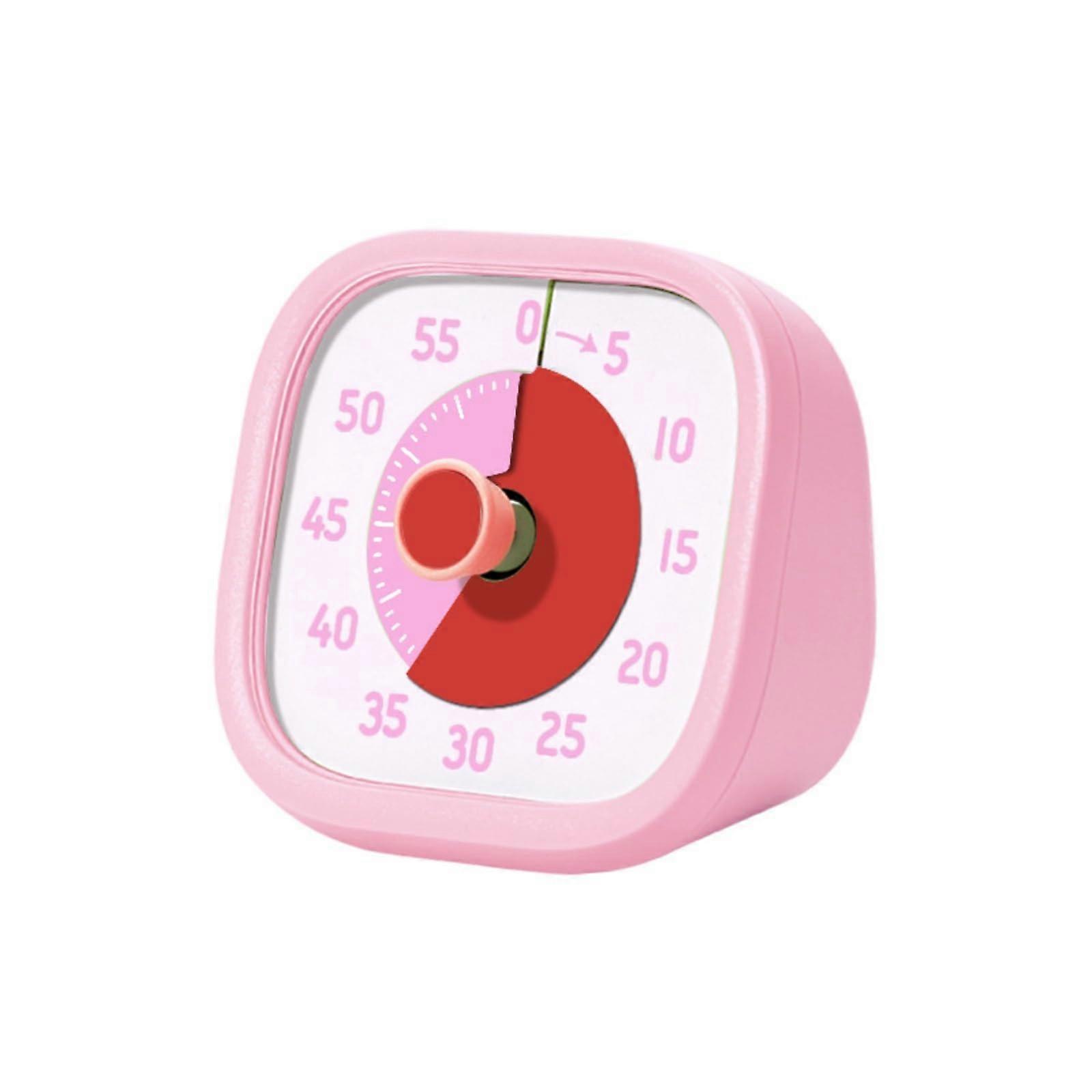 Visual Timer for Kids 60 Minute Silent Countdown with Adjustable Volume for Classroom Kitchen Pink