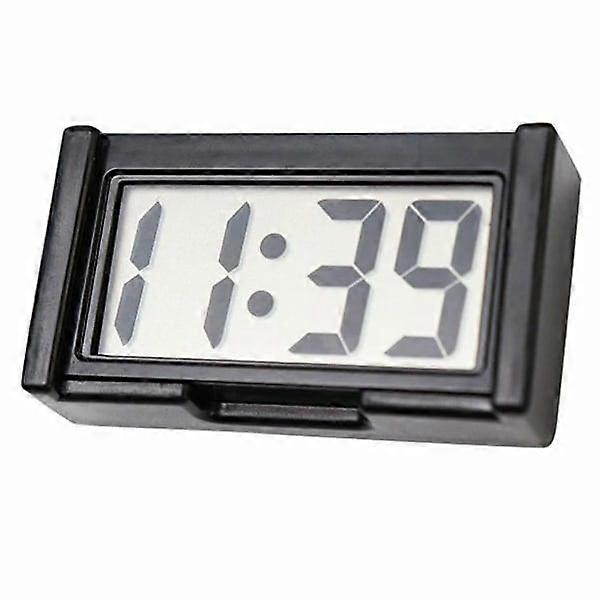 Mini Portable Simple Silent Digital Clock Car Home Electronic Clock Black