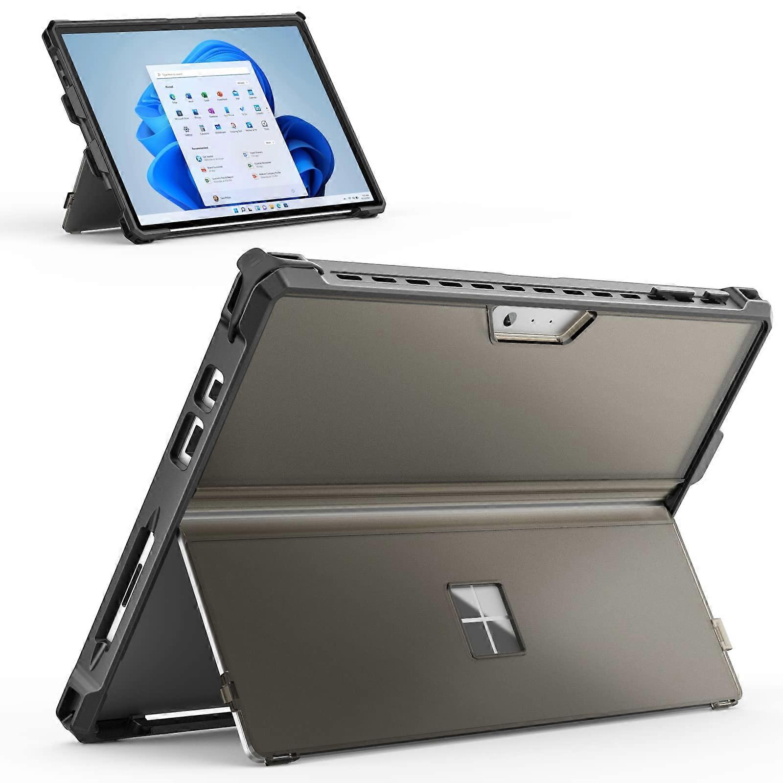 Case for Surface Pro 7 Rugged Shockproof Cover with Kickstand Pen Holder Type Cover Compatible Black