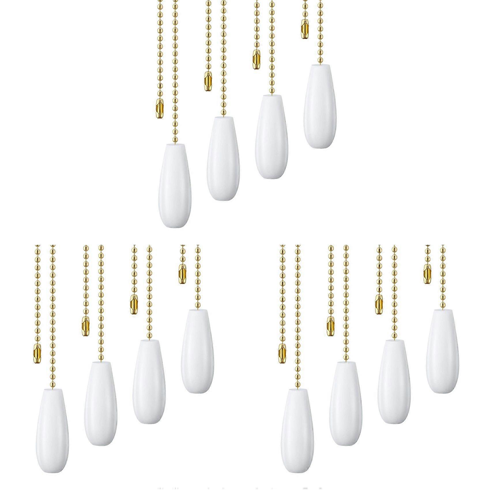 12 Pieces Ceiling Fan Chain Pulls Wooden Pull Chain Extension Pull Chain for Ceiling Light Lamp Fan Chain