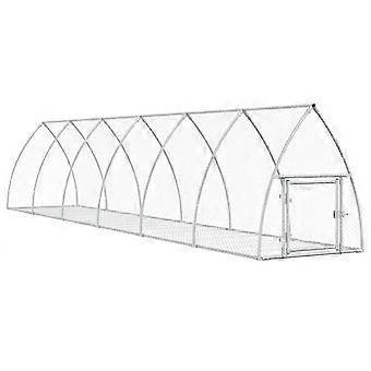 vidaXL Konijnenhok 105x600x120 cm gegalvaniseerd staal zilverkleurig