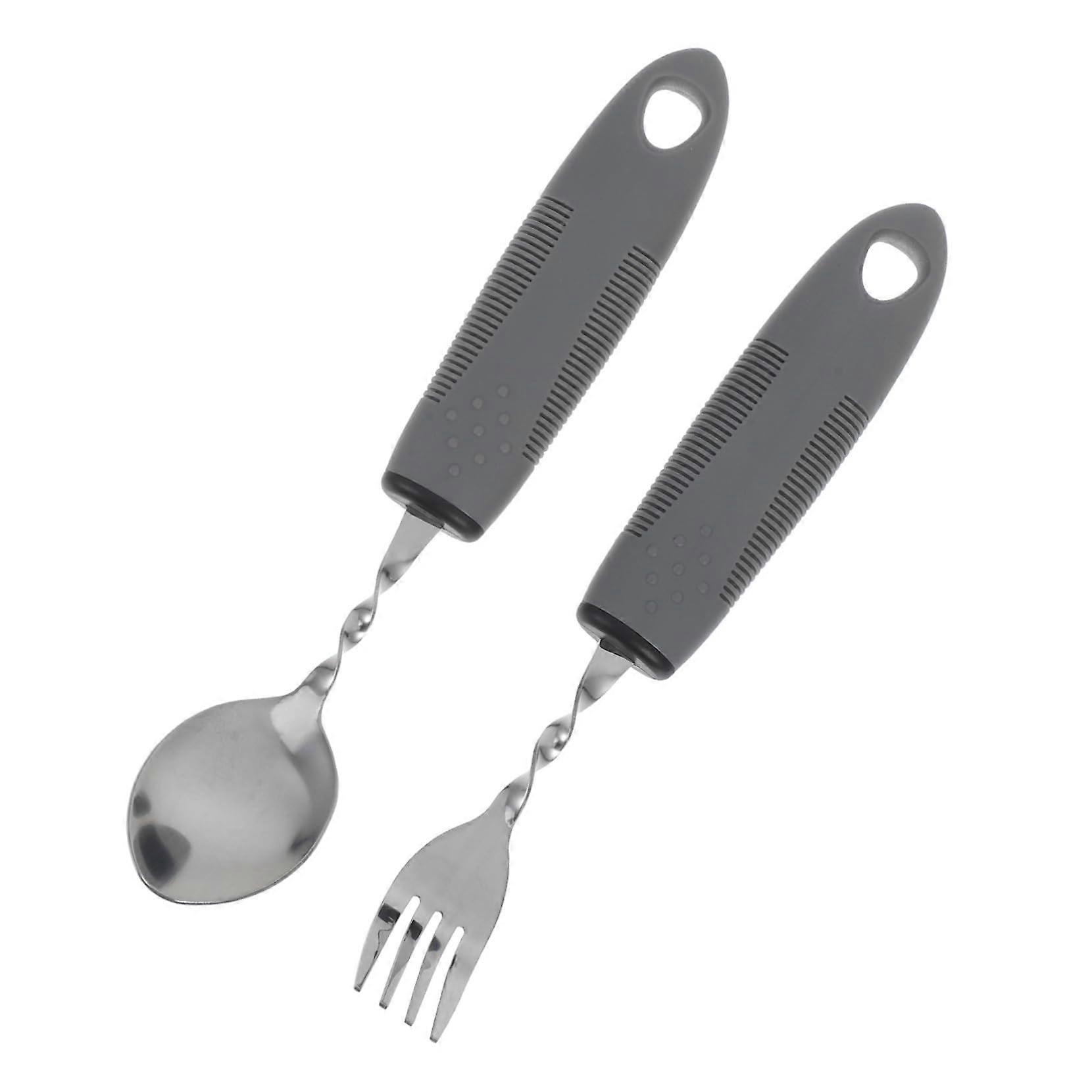 Adaptive Weighted Utensils for Elderly with Ergonomic Builtup Handles, Travelfriendly Silverware Set