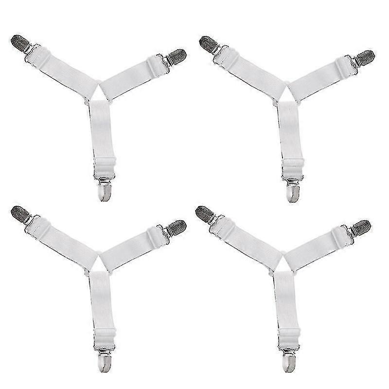 4pcs Triangle Mattress Bed Sheet Clips Grippers Strap Suspender Fastener Holder