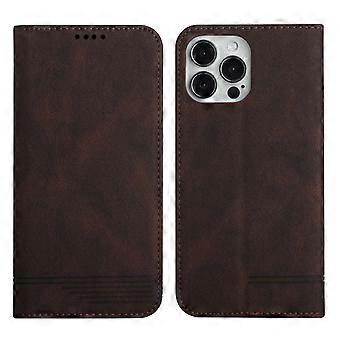 Brown PU Leather Flip Wallet Case for iPhone 14/14 Plus/14 Pro/14 Pro Max with Holder and 360 Full Body Protection