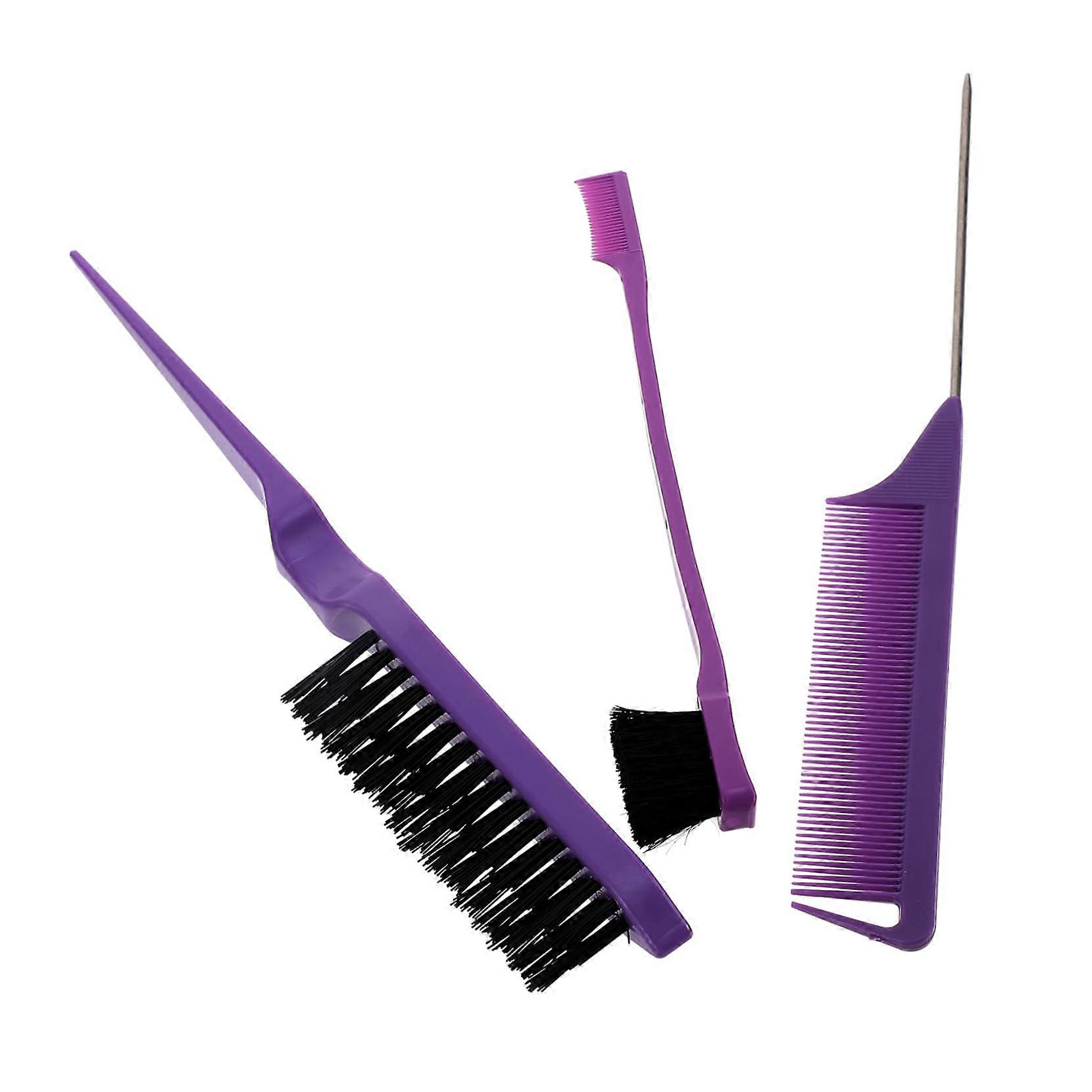 Purple Hair Dye Comb Set for Precise Coloring and Clean Sectioning, Professional Salon Kit