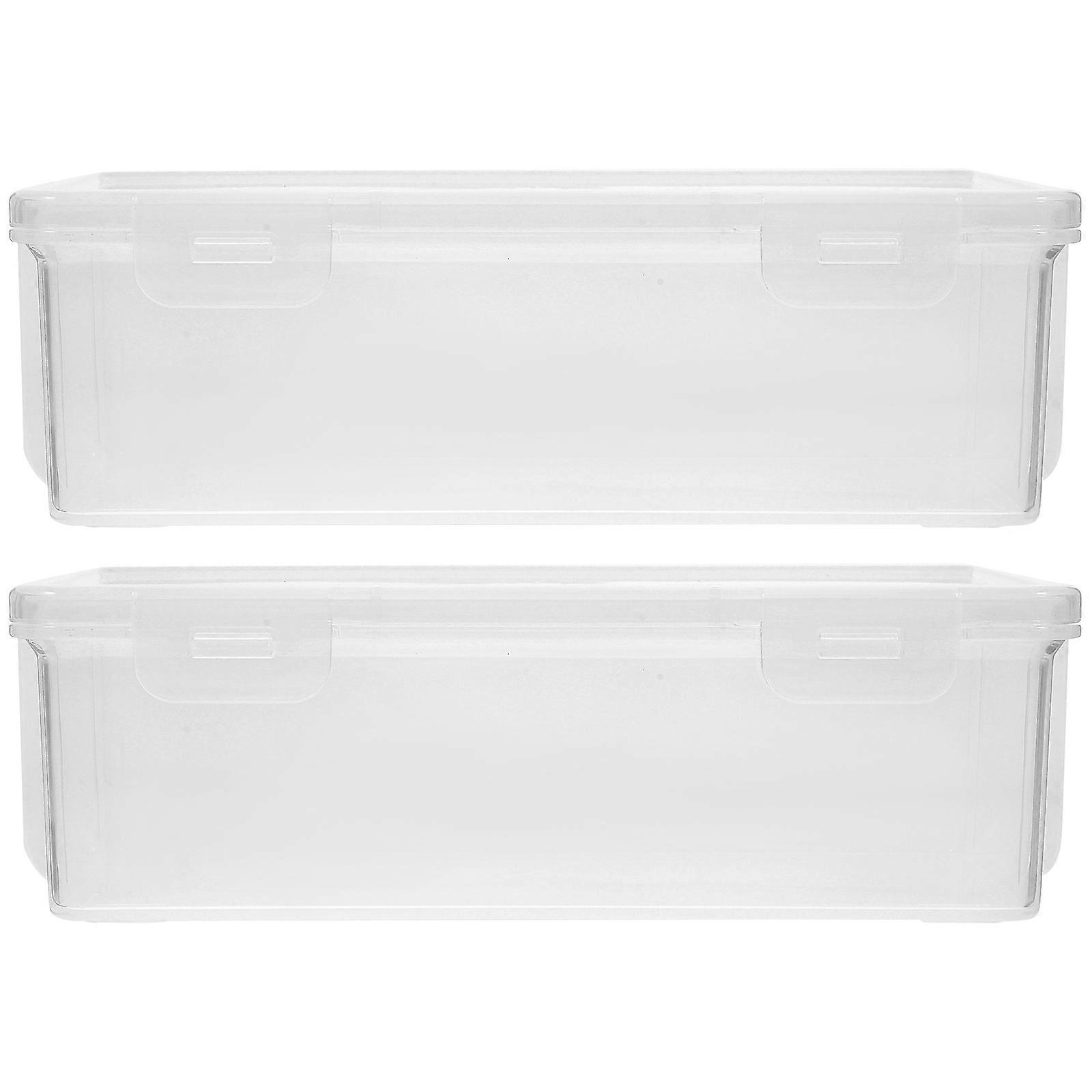 Bread Holder Bread Storage Container for Storage 2Pcs Transparent PP Box