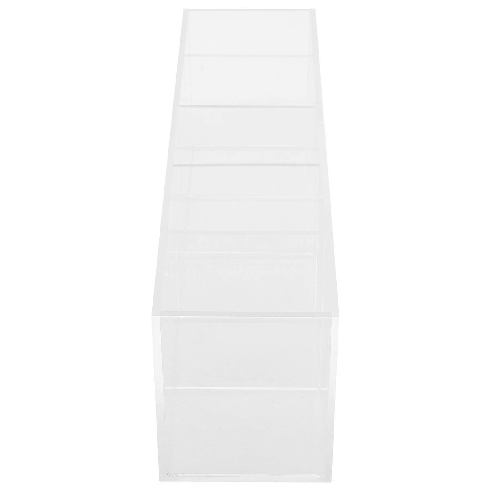 Acrylic Pen Holder Divided for Storage Transparent Desktop Organizer
