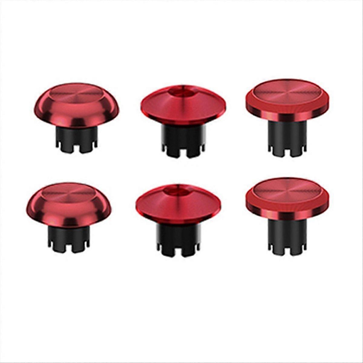 6-in-1 Metal Thumb Joystick Cap Accessory Red