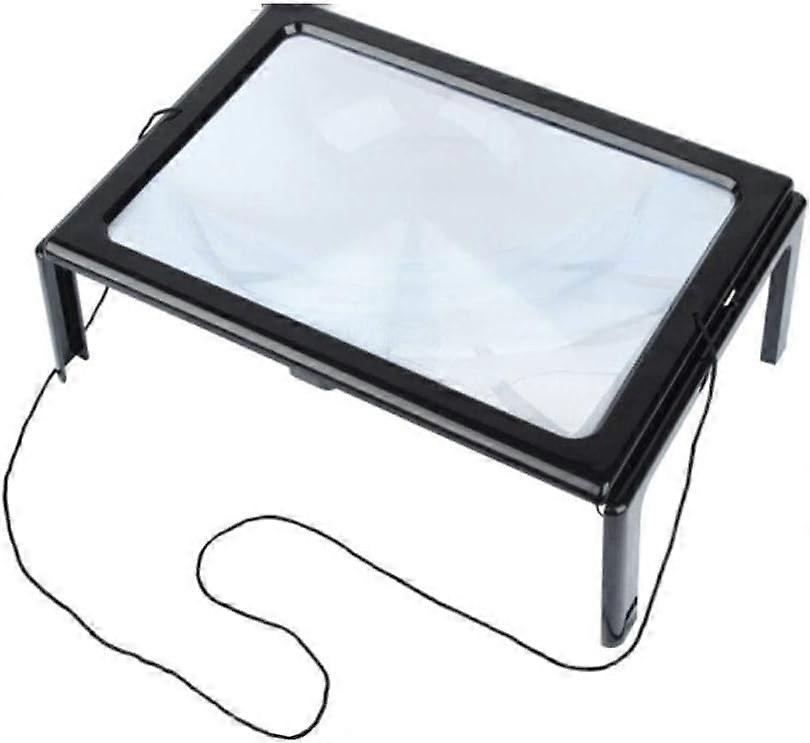 10x Magnifying Glass with Adjustable Stand, Large Rectangular Lens for Reading and Crafts