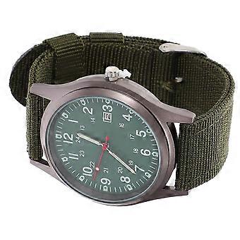 Unisex Watches Calendar Wristwatches Quartz Movement with Adjustable Canvas Strap