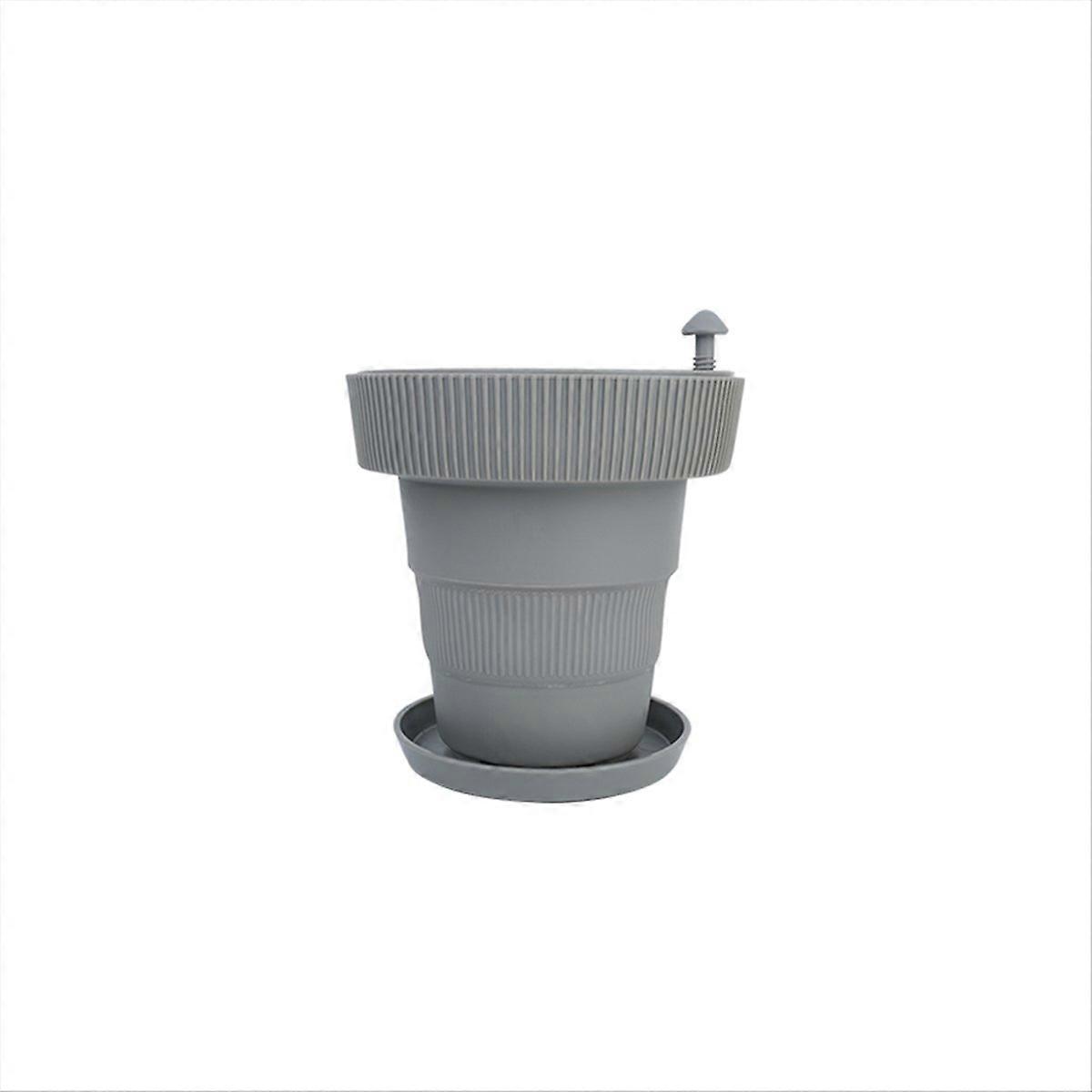 Outdoor or Indoor Flower Pots with Self-Watering Function,Gray
