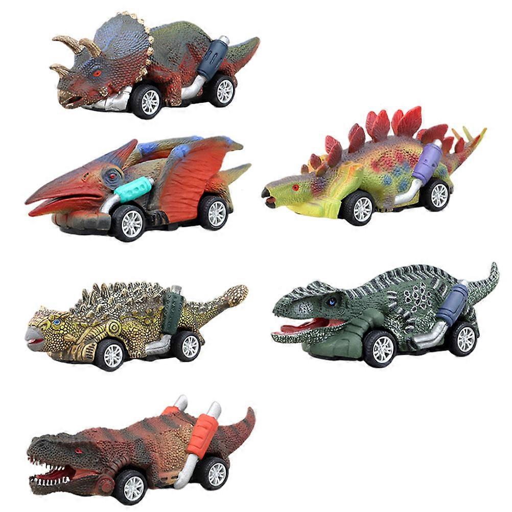 Dinosaurs Model Car Toy Pull-Back Function Offering 6Pcs Kids Playthings
