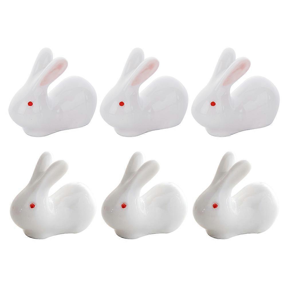 Ceramic Chopsticks Rack for Home Use 6Pcs Creative Rabbit Shape Stand