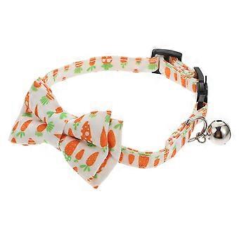Collier pour chat avec clochette, décoration pour animaux de compagnie, 1 pièce en tissu blanc