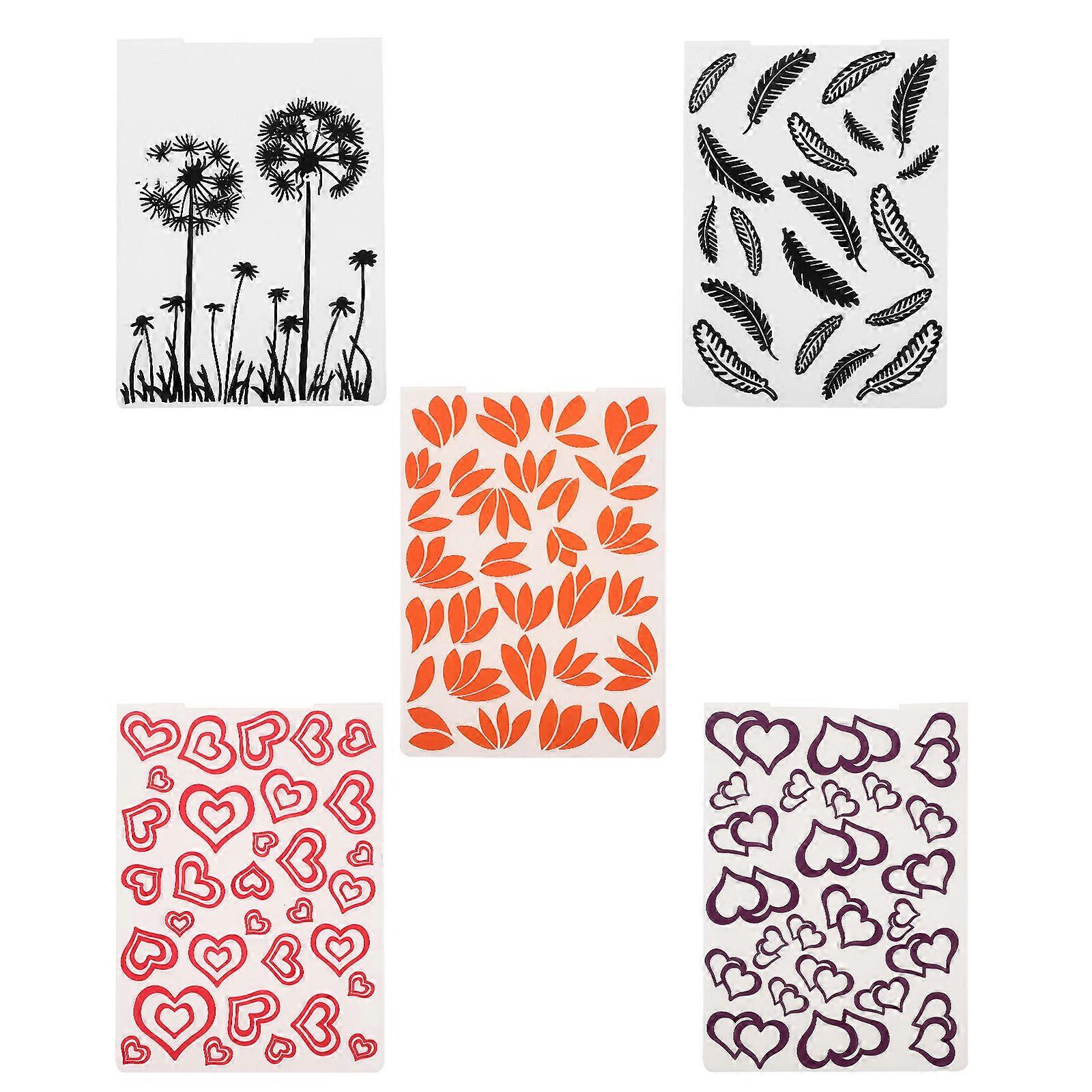 Plastic Embossing Folder Template for Card Making with 5Pcs Pieces