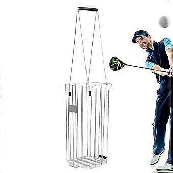 Robuuste golfballenverzamelaar met handvat, grote capaciteit van 140 ballen (perstype).