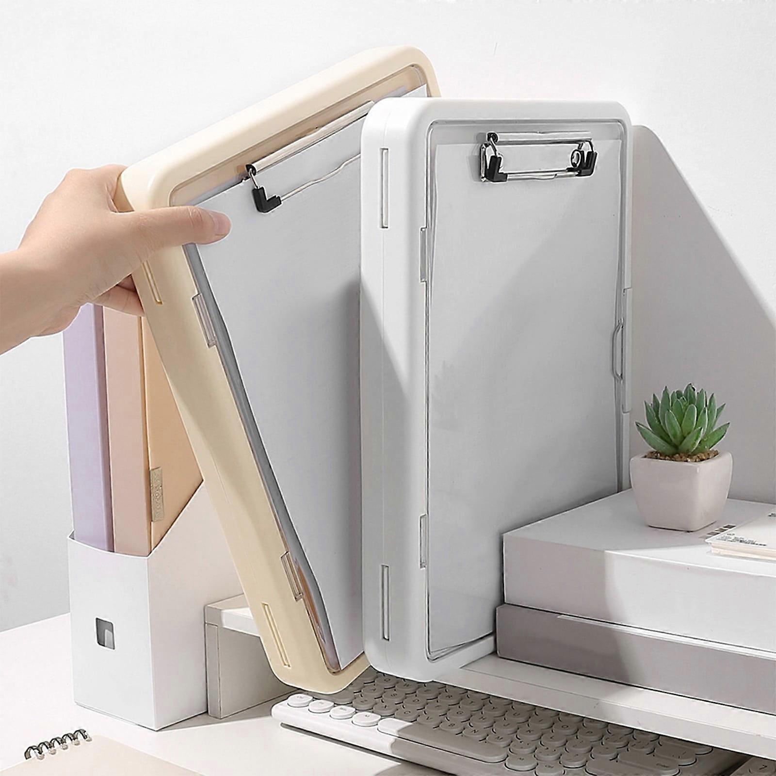 Durable Desktop File Organizer Box - Multi-Section Storage Solution for Documents Office Supplies Clean Desktop