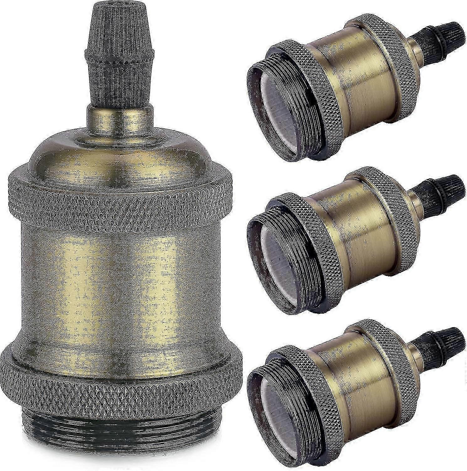Edison Retro Pendant Lamp with Solid Ceramic Adapter, Vintage Brass Socket