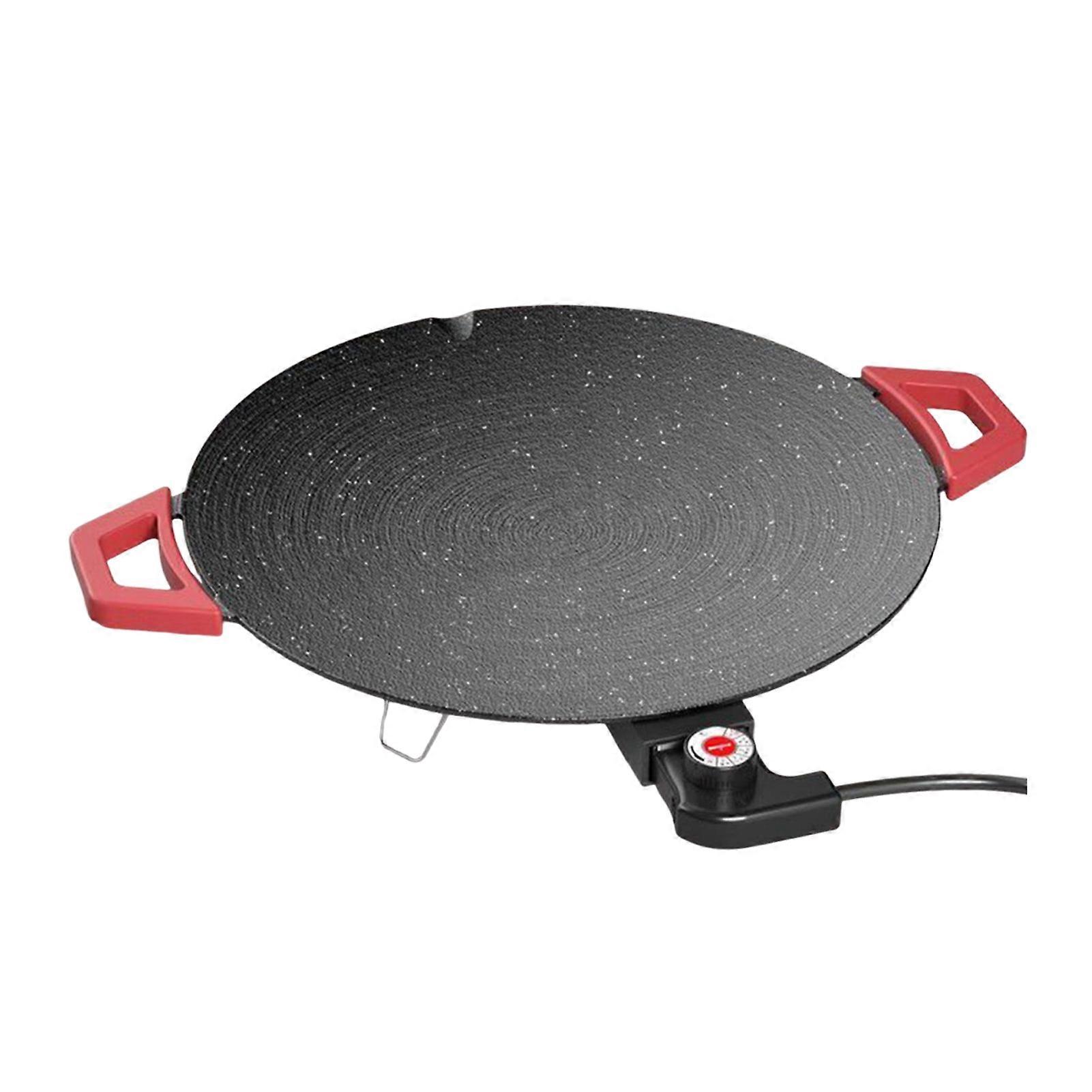 Plaque de cuisson électrique ronde antiadhésive sans fumée – pour griller les légumes à l'intérieur