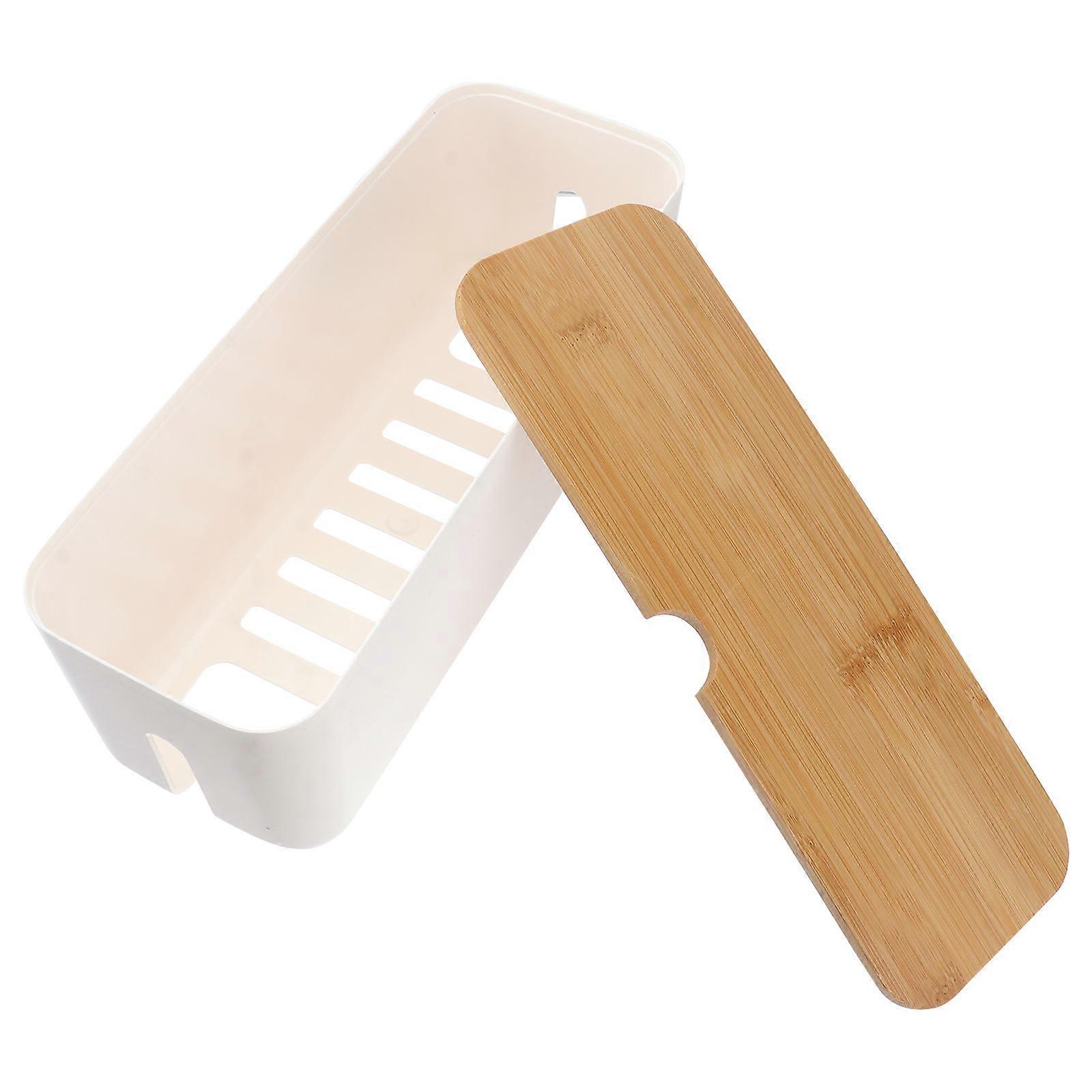 White Cable Management Box for Cable Organizing 3Pcs Plastic Cord Storage Case