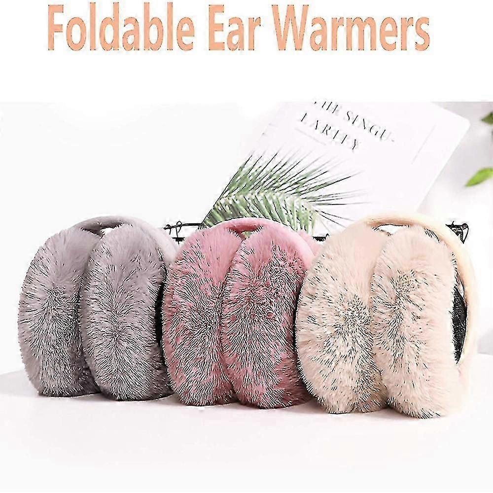 Adjustable Winter Earmuffs, Windproof Plush Foldable Ear Warmers