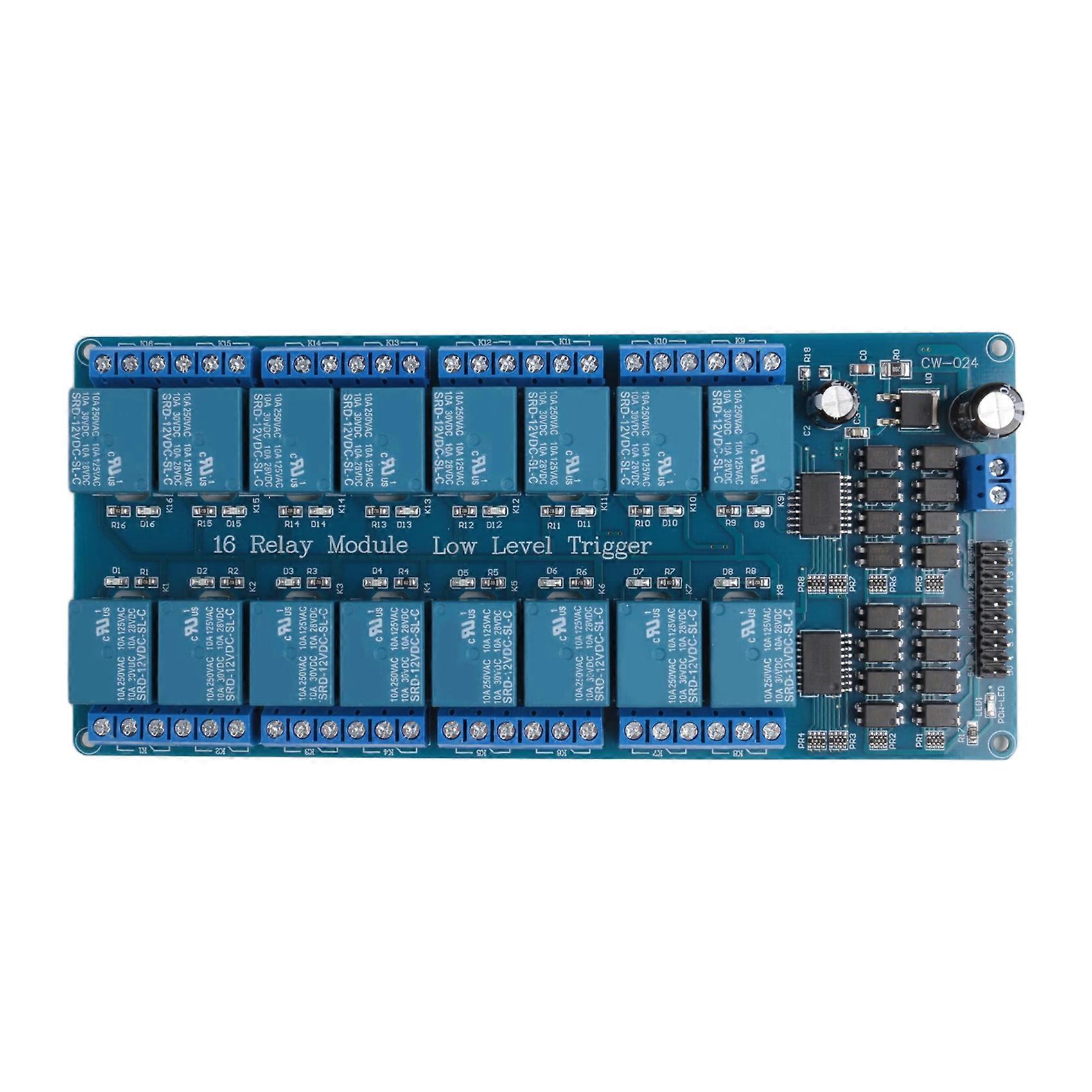 16 Channel 12V Relay Module with Optocoupler Low Level Trigger Expansion Board for