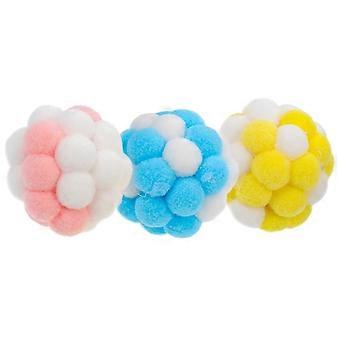 Cat Self Diversion Plush Ball Toy with Bell for Indoor Cats 3Pcs Set
