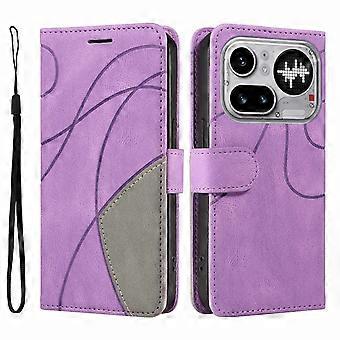 For Nothing Phone (4a) Pro Leather Phone Case Stand Wallet with Bi-colour Splicing Design
