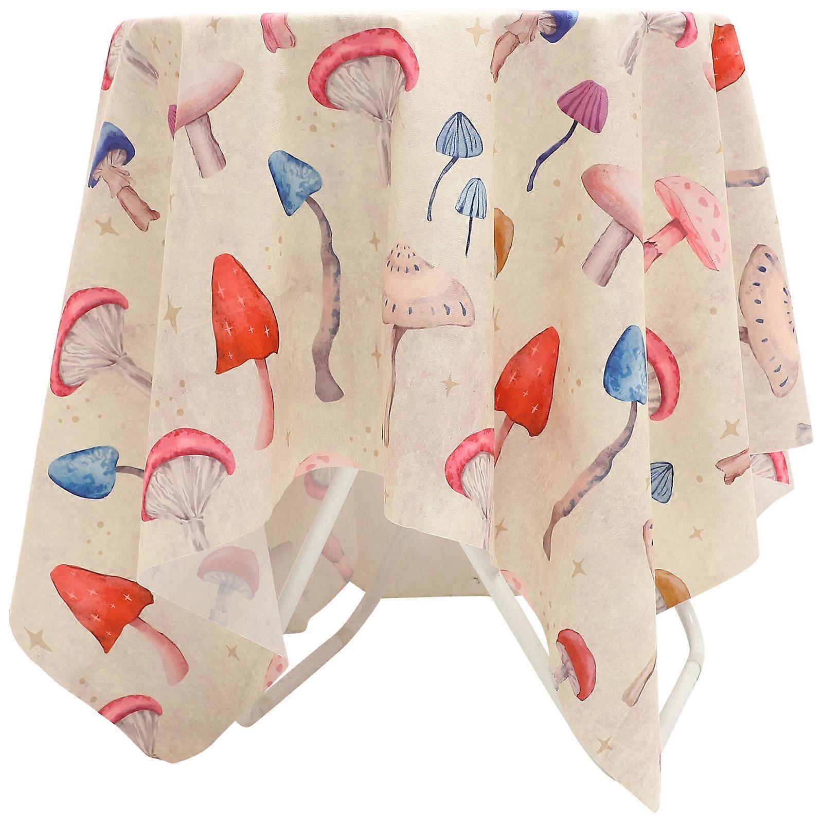 Mushroom Tablecloth Decorative Table Cover for Buffet Setting