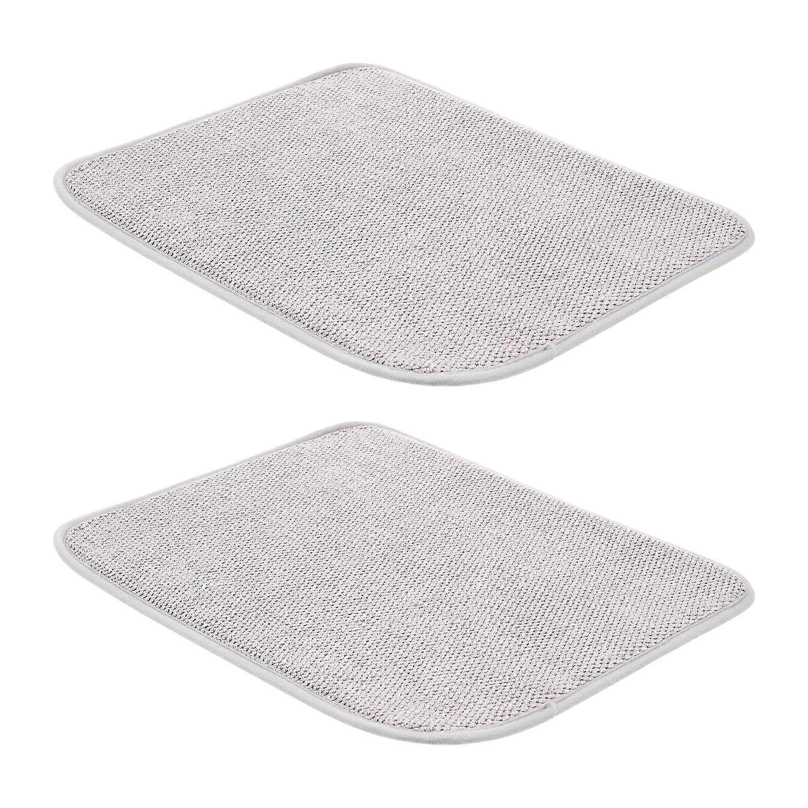 Grey Household Drying Pad for Water Absorption 2Pcs Multi-Function Dish Mat