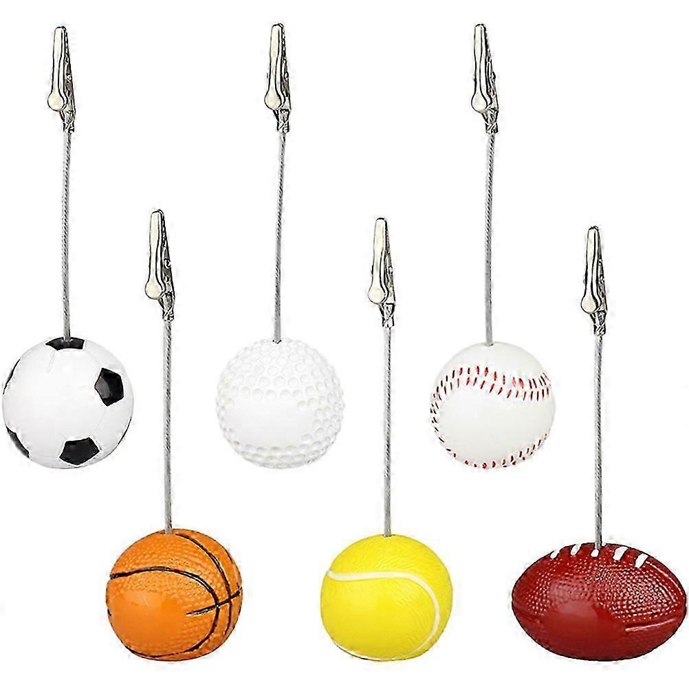 Ball Base Memo Clip Multi-Function Picture Holder 6Pcs Reusable Card Clips