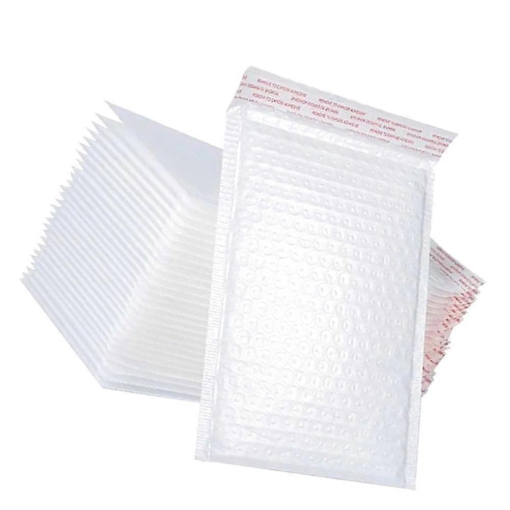 50Pcs Useful Bubble Mailing Bag Shockproof Packaging Bag Storage Pouch (White)