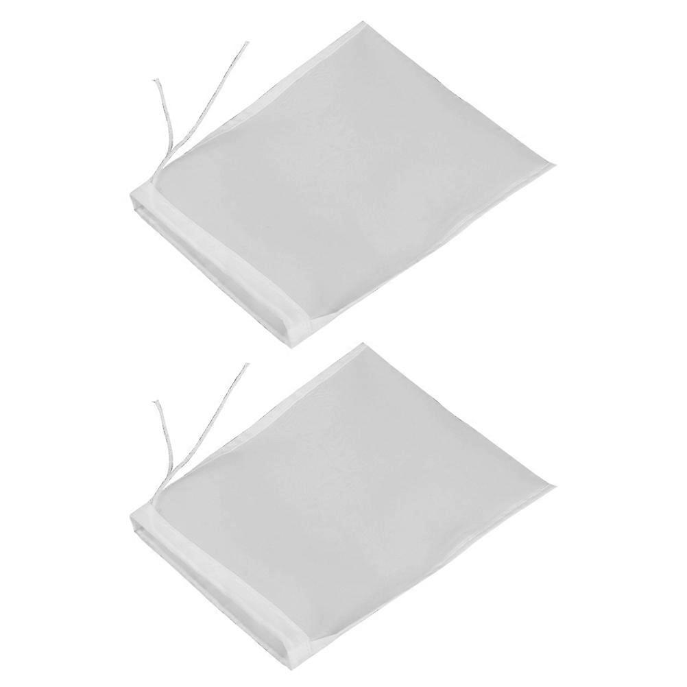 2pcs Mesh Filter Bags with Drawstring Fruit Vegetable Wine Filter Straining Bag