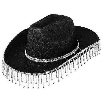 Fringed Diamond Cowboy Hat compatible with Women Teens Carnivals Party Hat Lady Bachelorette Party Headwear Photography Accessories