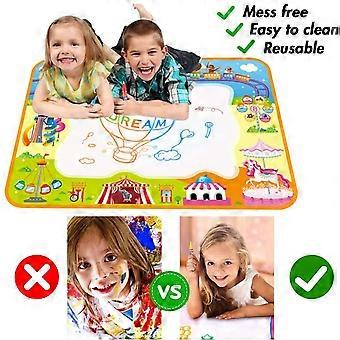 Aqua Magic Mat - Large Water Drawing Doodle Board for Kids 3+, Mess-Free Creative Fun with Pens & Templates