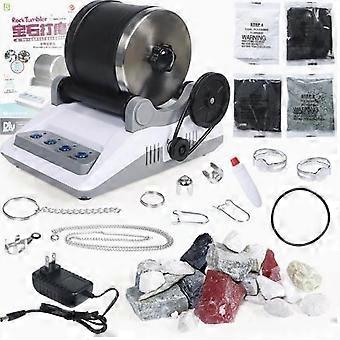 Ammattimainen Rock Tumbler Kit Rock Polisher lapsille ja aikuisille Elektroninen kivilasisarja, jossa on kiillotuskone, kiillotushiekka ja Rolle