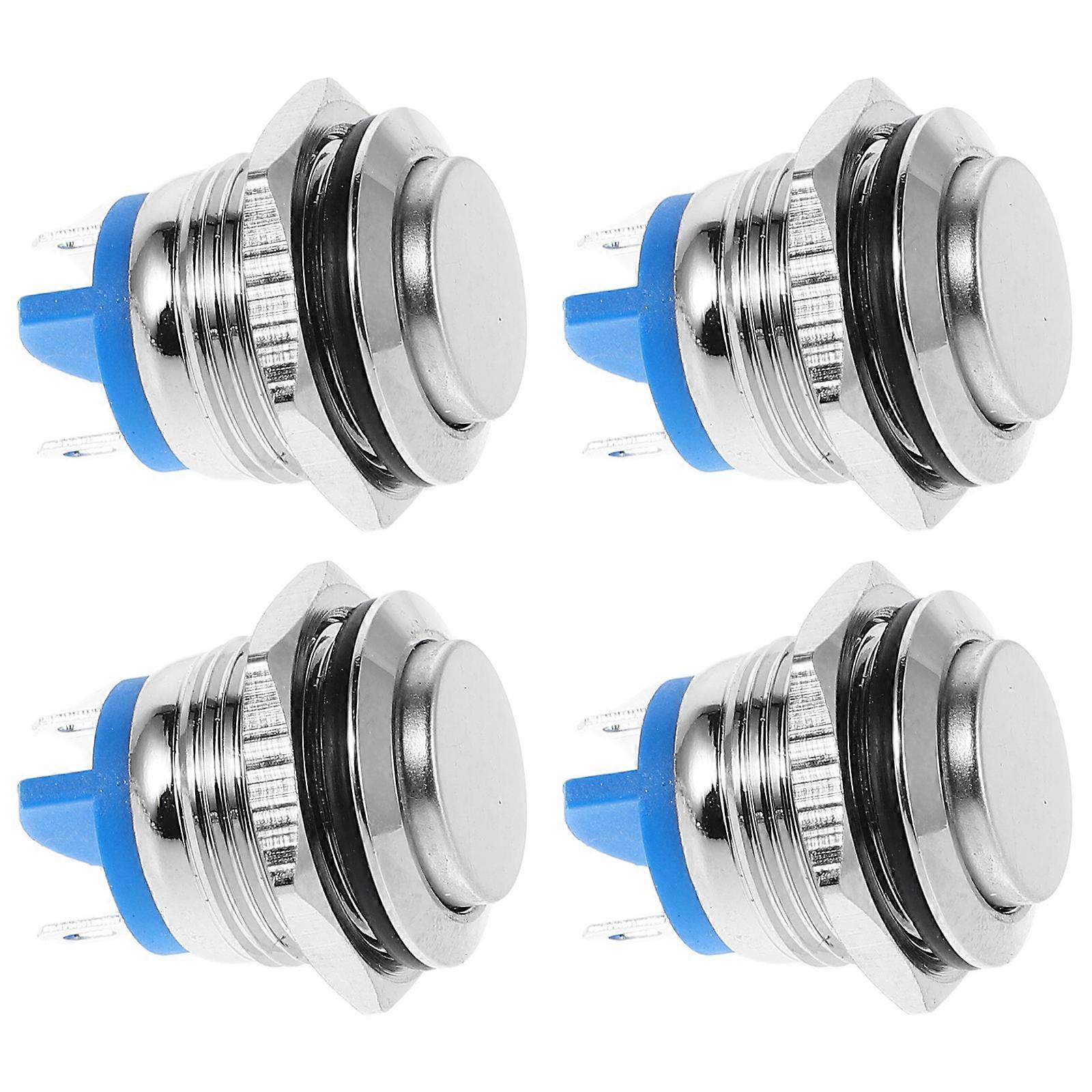 Wired Doorbell Button Silver Push Button Replacement Kit 4Pcs for Home