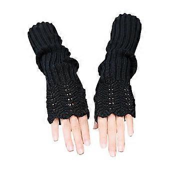 Winter Warm Fingerless Mitts Knitted Long Arm Warm Women's Gloves