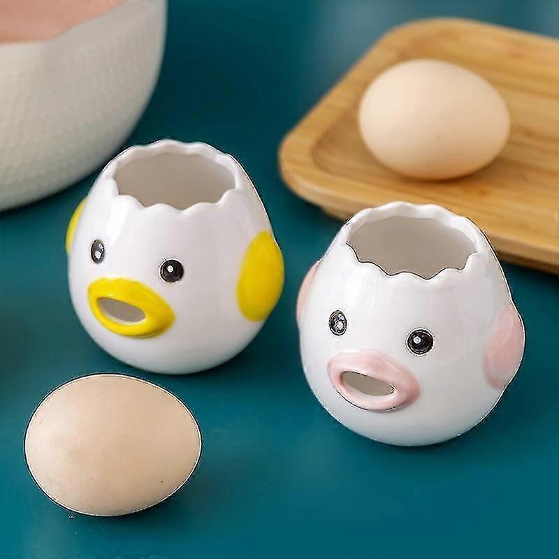 Cute Chicken Ceramic Egg White Separator Creative Egg Separator ,pink
