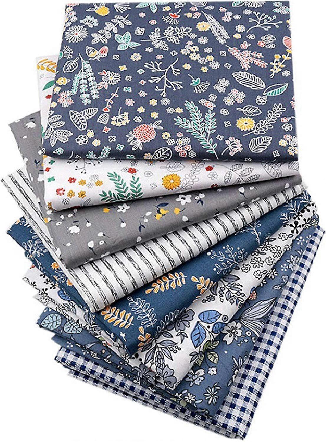 Packung mit 8 Patchwork-Stoffbündeln zum Patchwork-Quilten, Baumwollstoff als Meterware